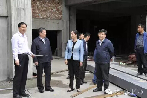 市長陳青，副市長王月成陪同省電力投資集團(tuán)公司總經(jīng)理李輝一行深入階州廣場視察