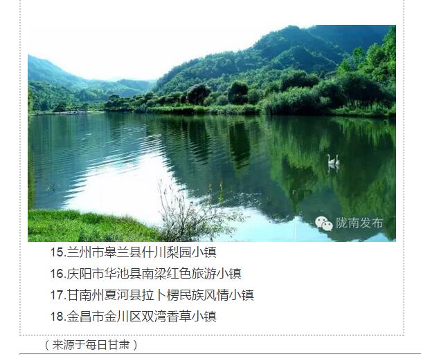 甘肅計(jì)劃3年建18個(gè)特色小鎮(zhèn)，看看隴南有幾個(gè)~