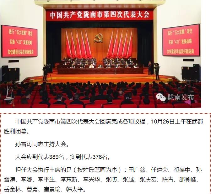 市第四次黨代會勝利閉幕！選出新一屆領(lǐng)導(dǎo)班子