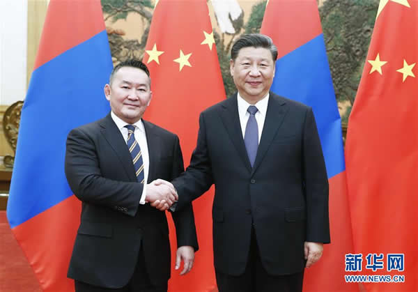 習近平同蒙古國總統(tǒng)巴特圖勒嘎會談