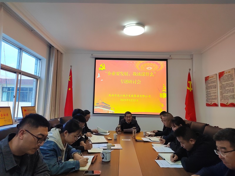 【“三抓三促”行動進行時】市龍江城鄉(xiāng)集團開展“隴南要發(fā)展，我該謀什么”——圍繞“加快集團公司高質量發(fā)展，我該謀什么”專題研討